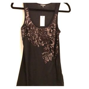 Black rayon and sequins top
